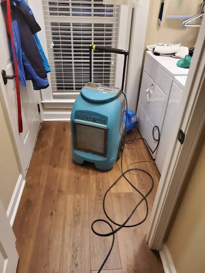 Commercial dehumidifier deployed for Flood Damage Cleanup in Waxhaw